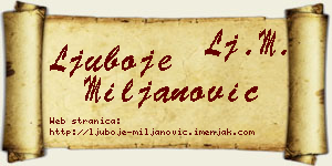 Ljuboje Miljanović vizit kartica